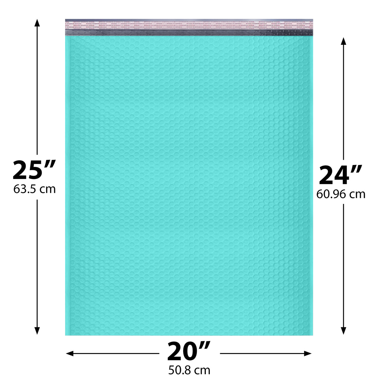 20x25 Teal poly bubble mailer — #10 self-seal padded shipping envelope, 50 pack