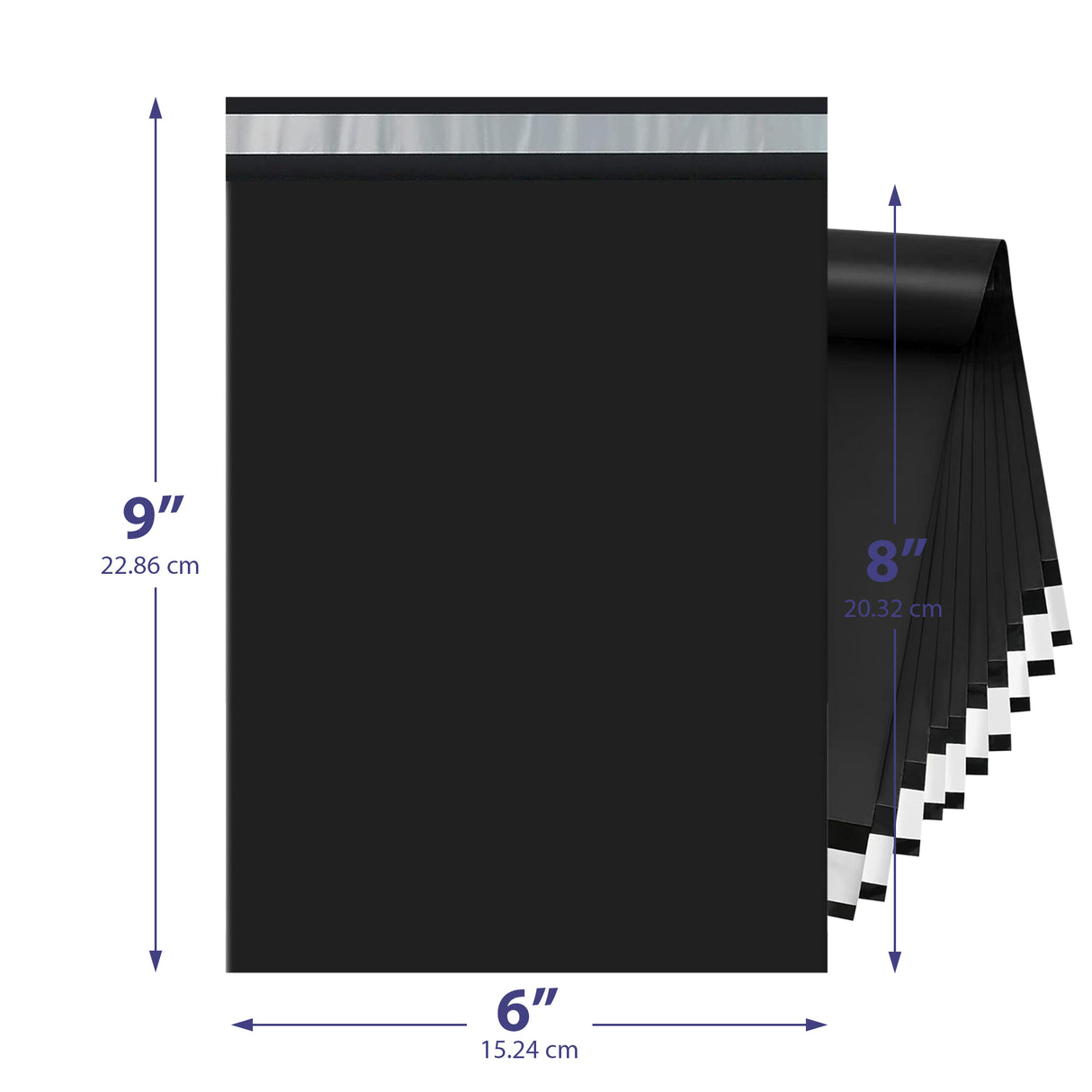 Black Poly Mailer 6x9 – Self-Sealing Plastic Shipping Bag