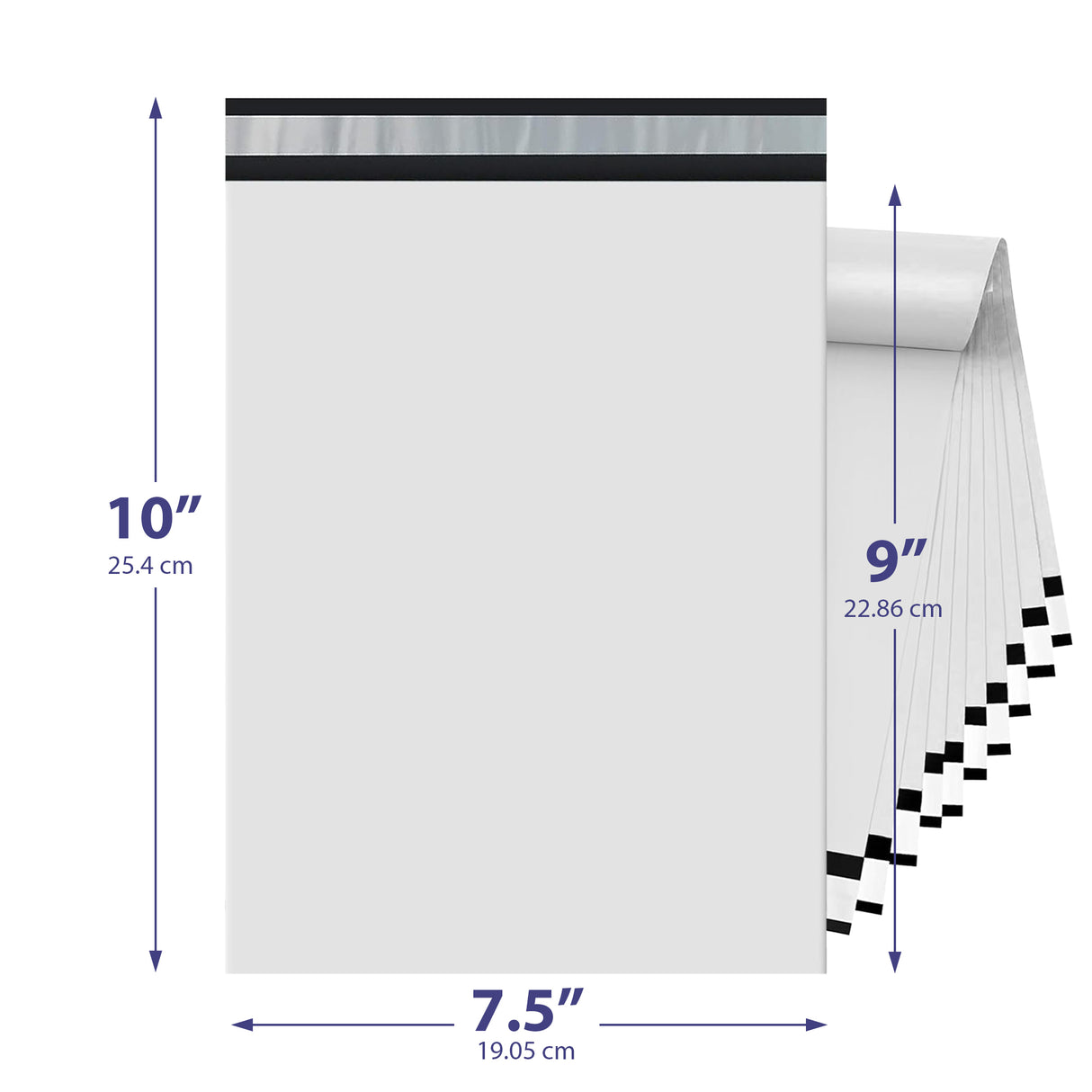 White Poly Mailer 7.5x10 – Self-Sealing Plastic Shipping Bag