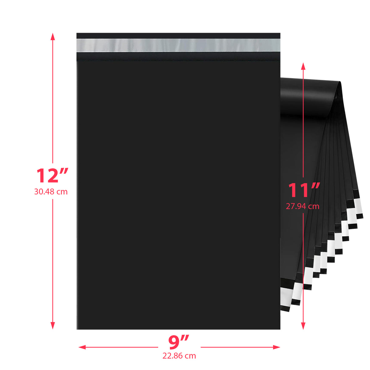 Black Poly Mailer 9x12 – Self-Sealing Plastic Shipping Bag