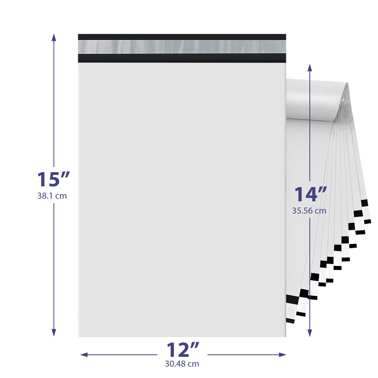 White Poly Mailer 12x15 – Self-Sealing Plastic Shipping Bag