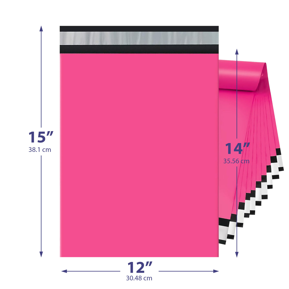 Hot Pink Poly Mailer 12x15 – Self-Sealing Plastic Shipping Bag