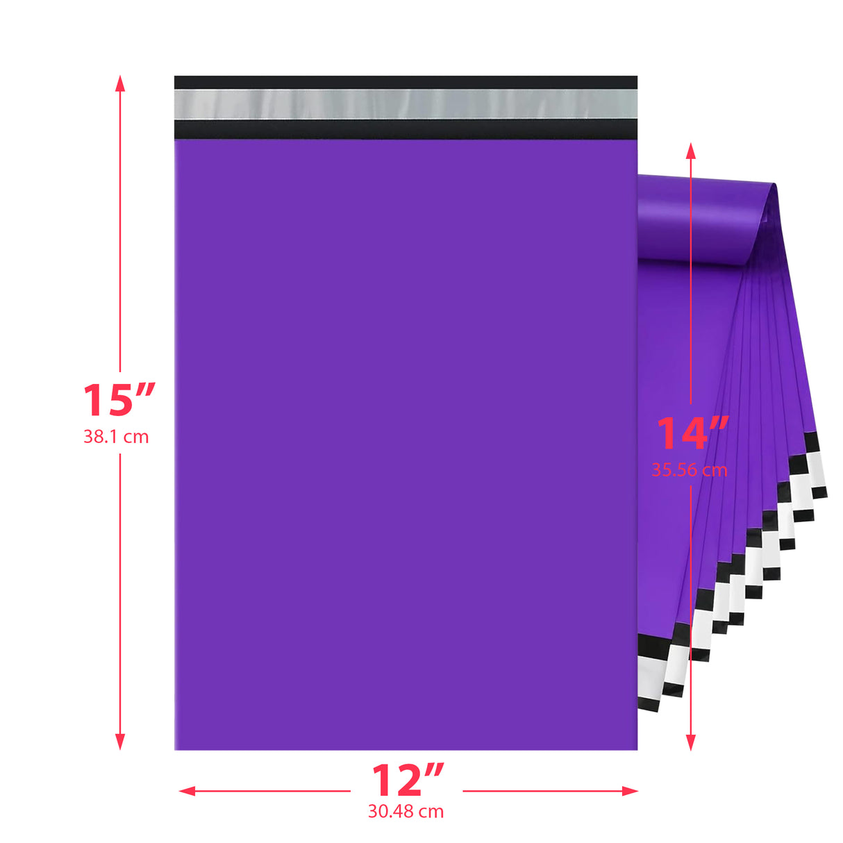Purple Poly Mailer 12x15 – Self-Sealing Plastic Shipping Bag