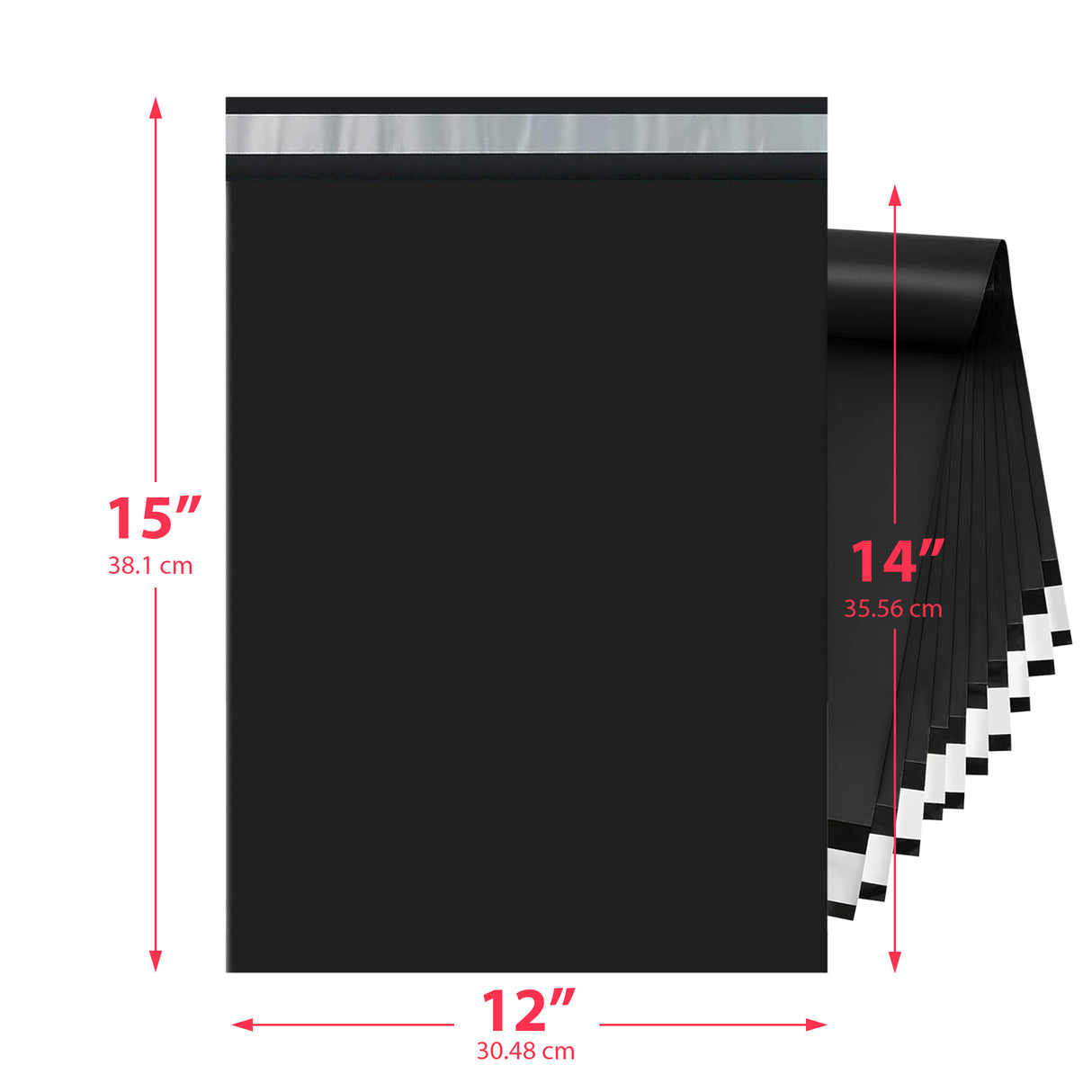 Black Poly Mailer 12x15 – Self-Sealing Plastic Shipping Bag
