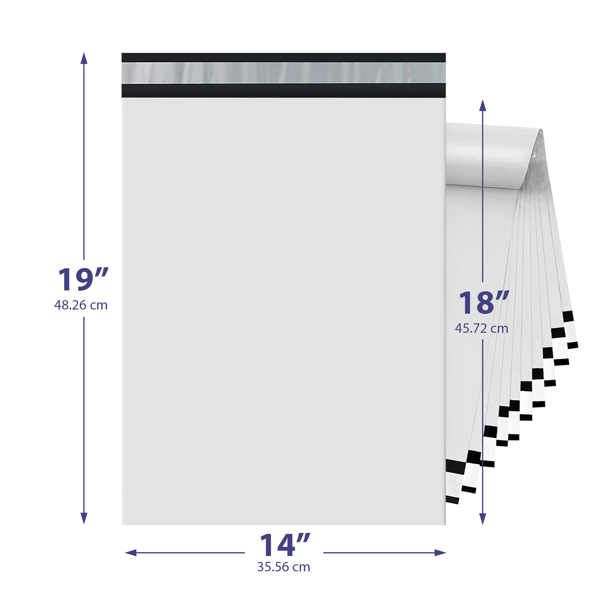 White Poly Mailer 14x19 – Self-Sealing Plastic Shipping Bag