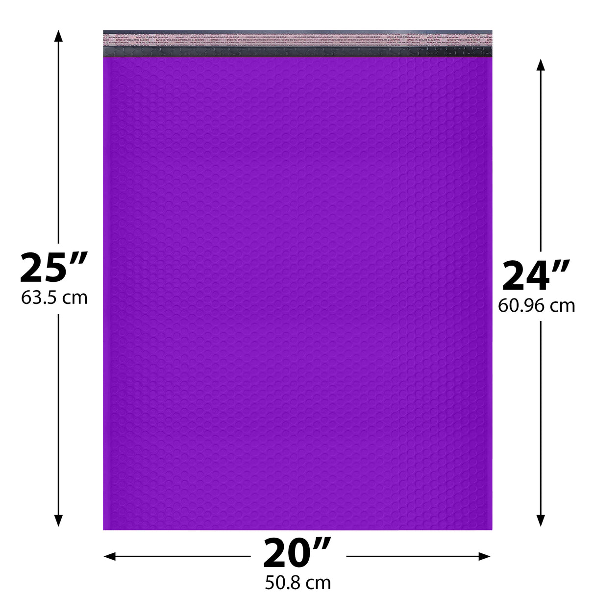 20x25 Purple poly bubble mailer — #10 self-seal padded shipping envelope, 50 pack