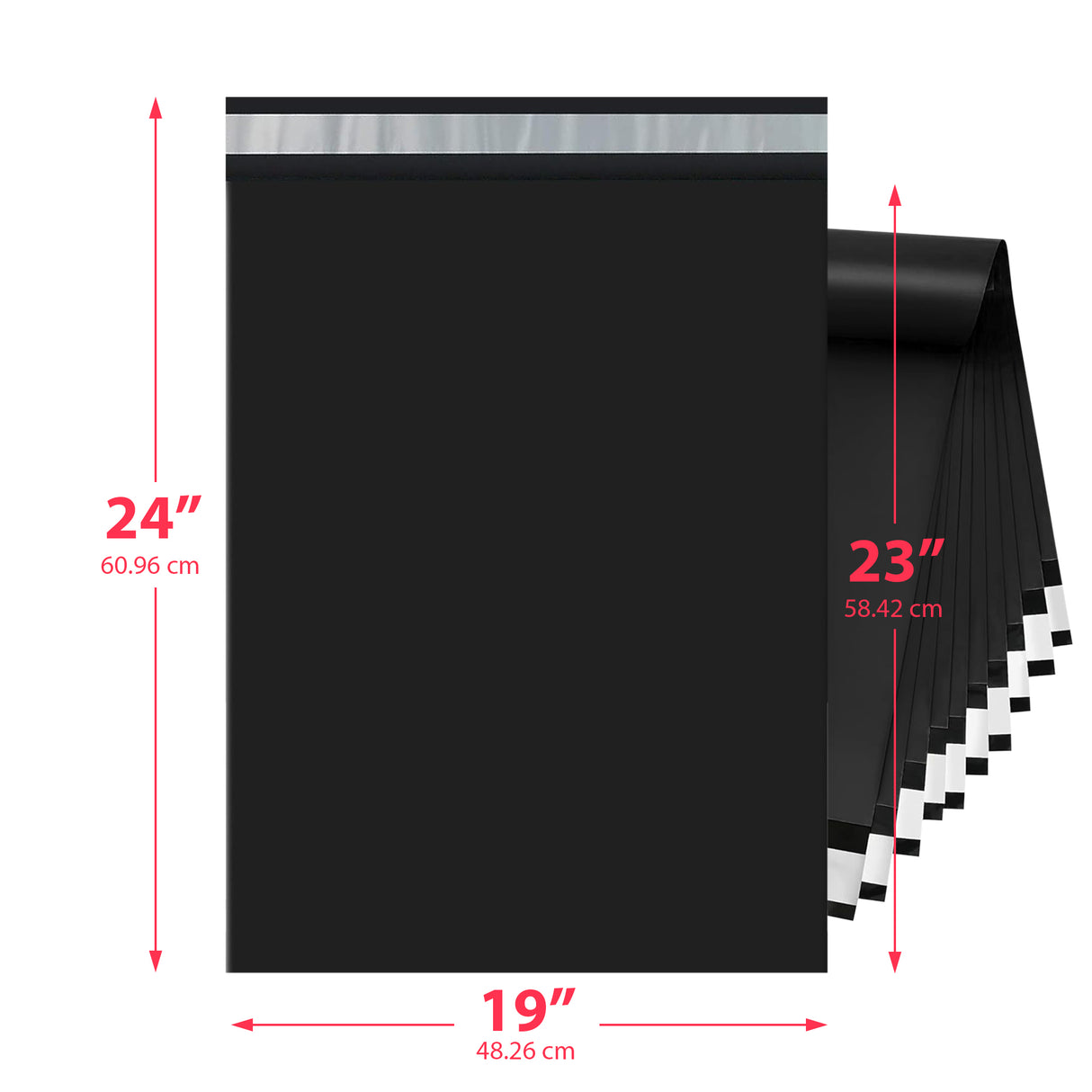 Black Poly Mailer 19x24 – Self-Sealing Plastic Shipping Bag