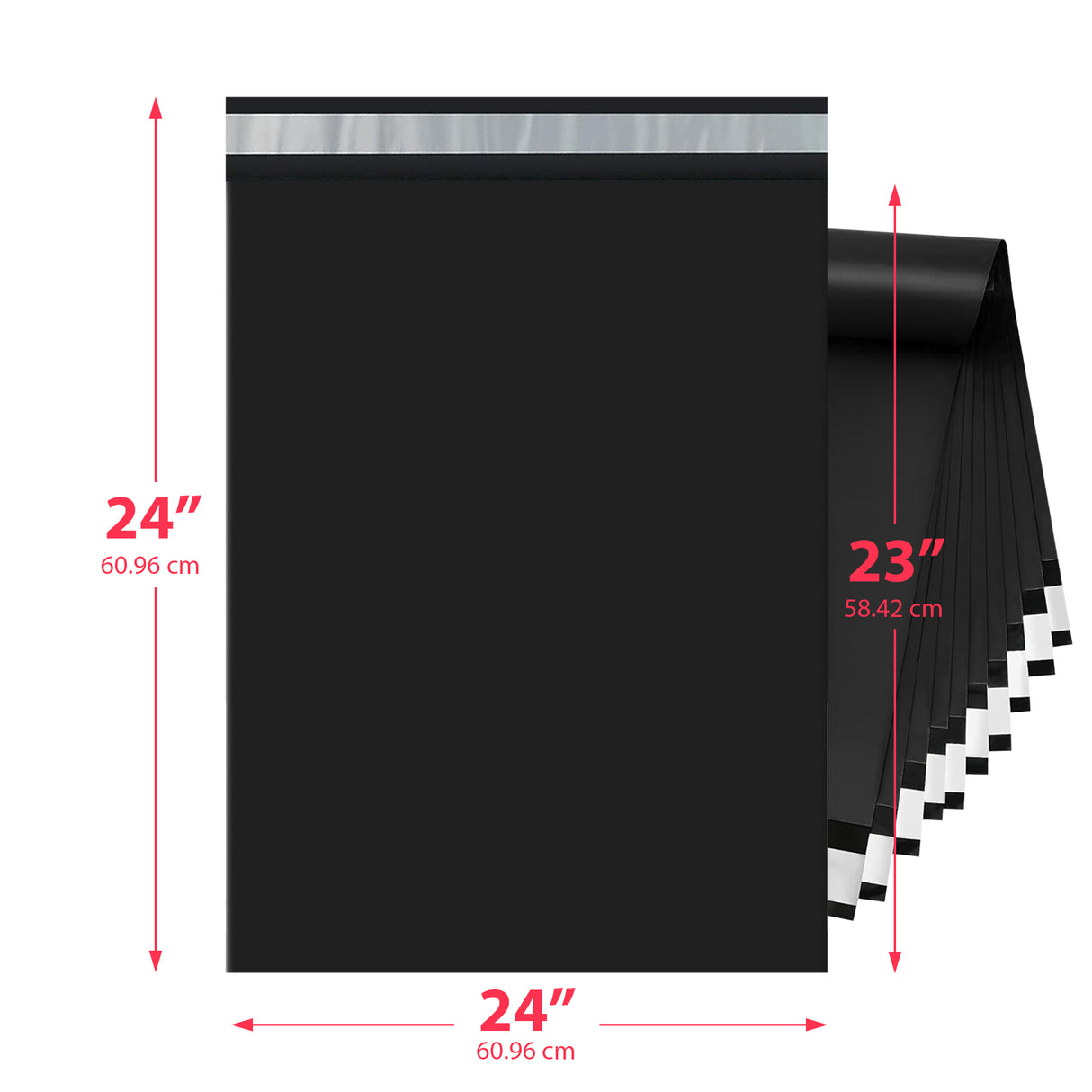 Black Poly Mailer 24x24 – Self-Sealing Plastic Shipping Bag