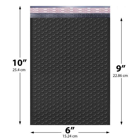 6x10 black poly bubble mailer #0 padded shipping bag