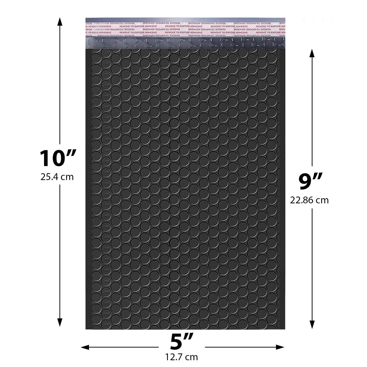 5x10 Black poly bubble mailer — #00 self-seal padded envelope, 250 pack
