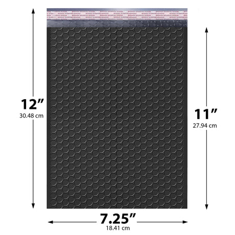 7.25x12 black poly bubble mailer #1 padded shipping bag