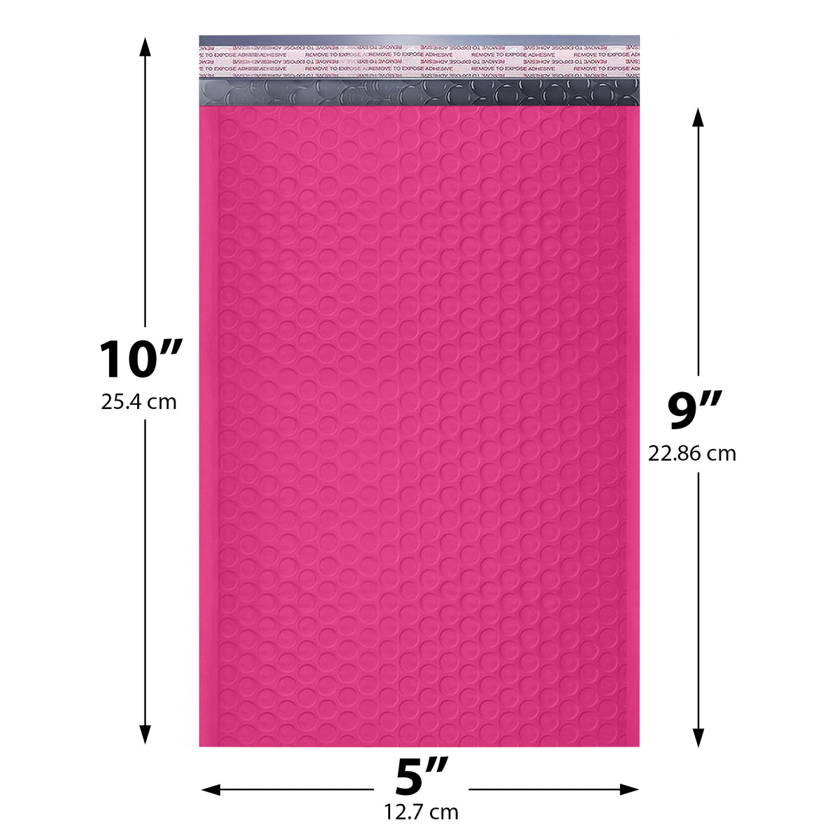 5x10 Hot Pink poly bubble mailer — #00 self-seal padded envelope, 250 pack