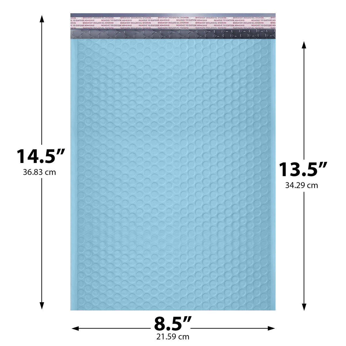 8.5x14.5 Light Blue poly bubble mailer — #3 self-seal padded envelope, 100 pack