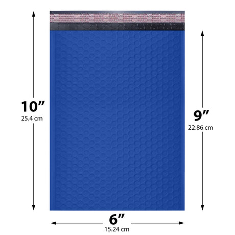 6x10 royal blue poly bubble mailer #0 padded shipping bag