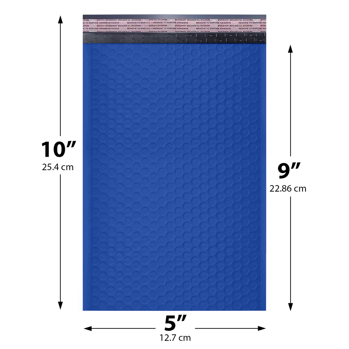 5x10 Royal Blue poly bubble mailer — #00 self-seal padded envelope, 250 pack