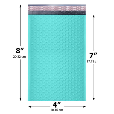4x8 teal poly bubble mailer #000 padded shipping bag