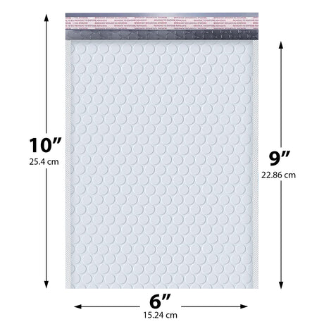 6x10 white poly bubble mailer #0 padded shipping bag