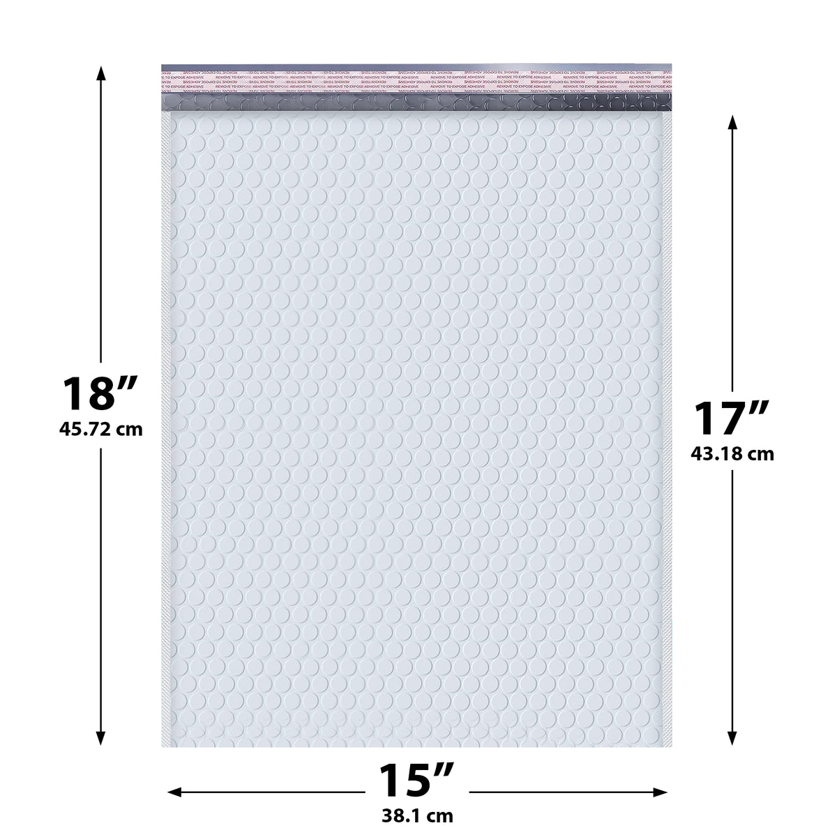 15x18 White poly bubble mailer — #8 self-seal padded envelope, 50 pack