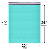20x25 Teal poly bubble mailer — #10 self-seal padded shipping envelope, 50 pack