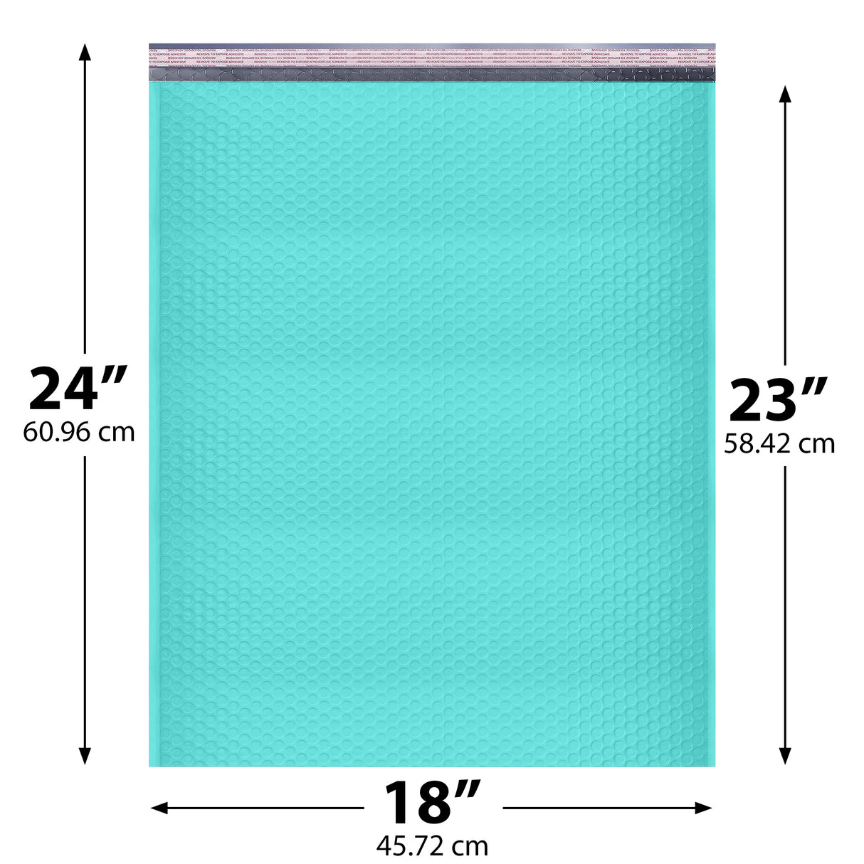 18x24 Teal poly bubble mailer — #9 self-seal padded envelope, 50 pack