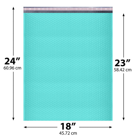 18x24 Teal poly bubble mailer — #9 self-seal padded envelope, 50 pack