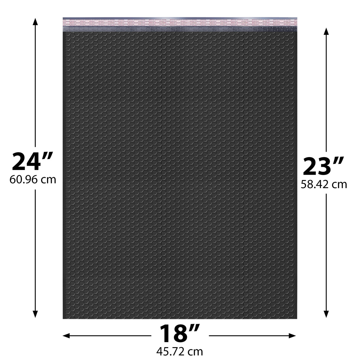 18x24 Black poly bubble mailer — #9 self-seal padded envelope, 50 pack
