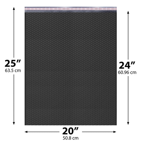 20x25 Black poly bubble mailer — #10 self-seal padded shipping envelope, 50 pack