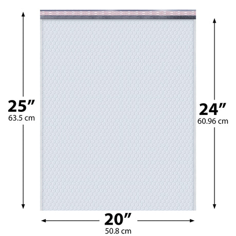 20x25 White poly bubble mailer — #10 self-seal padded shipping envelope, 50 pack