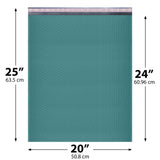 20x25 Green poly bubble mailer — #10 self-seal padded shipping envelope, 50 pack