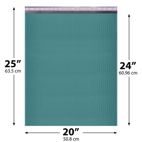 20x25 Green poly bubble mailer — #10 self-seal padded shipping envelope, 50 pack