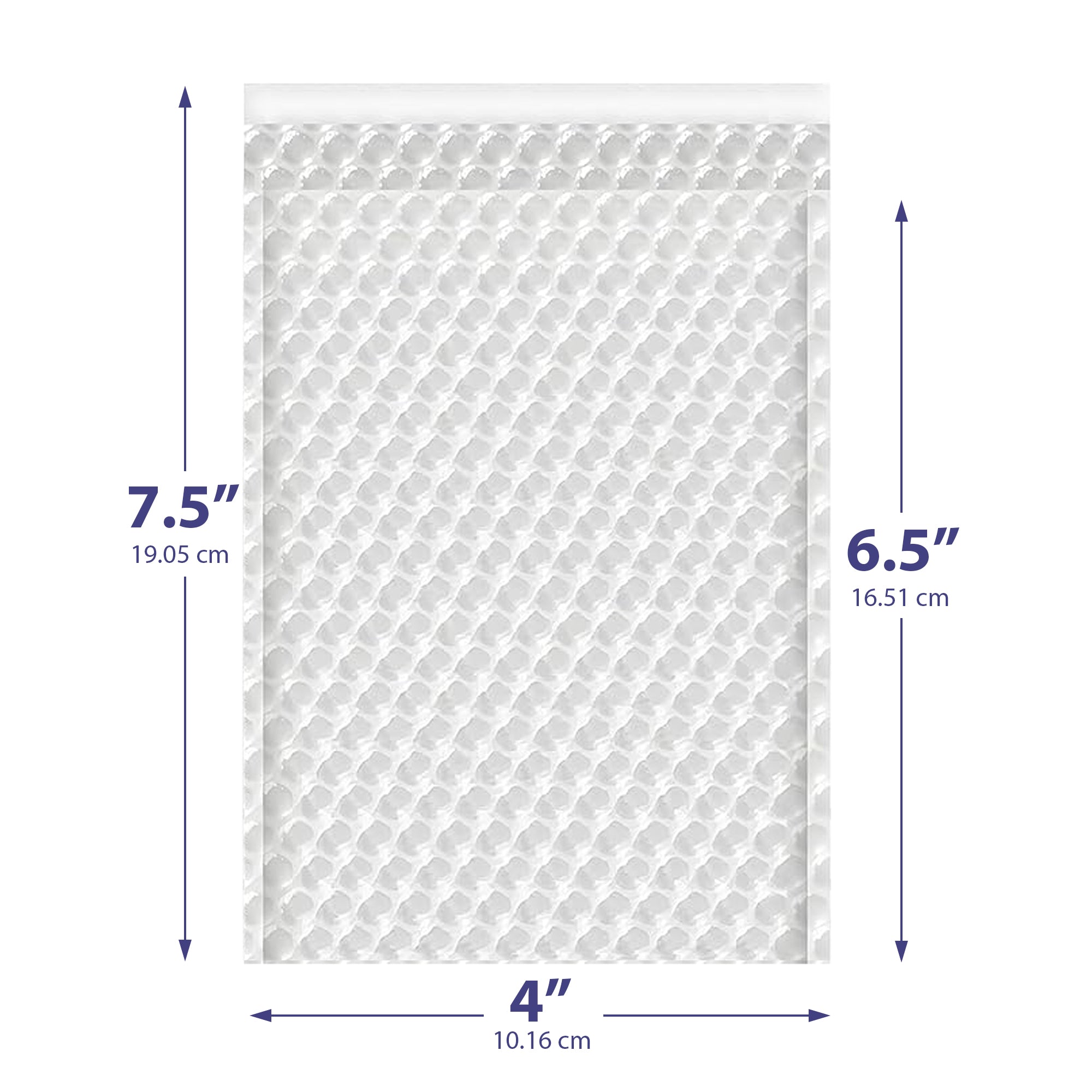 4x7.5 Clear Bubble Out Bags – Padded Self-Seal Sleeves