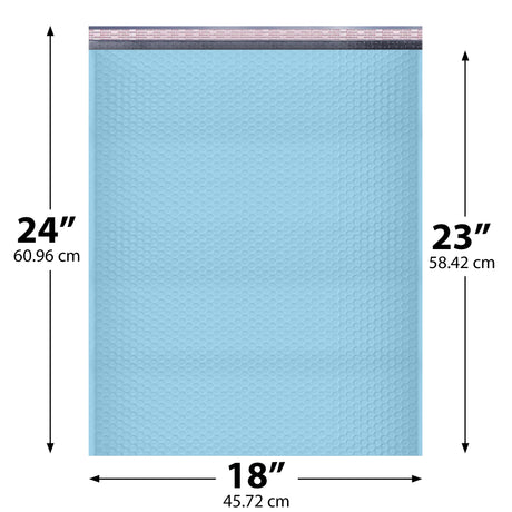 18x24 Light Blue poly bubble mailer — #9 self-seal padded envelope, 50 pack