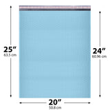 20x25 Light blue poly bubble mailer — #10 self-seal padded shipping envelope, 50 pack