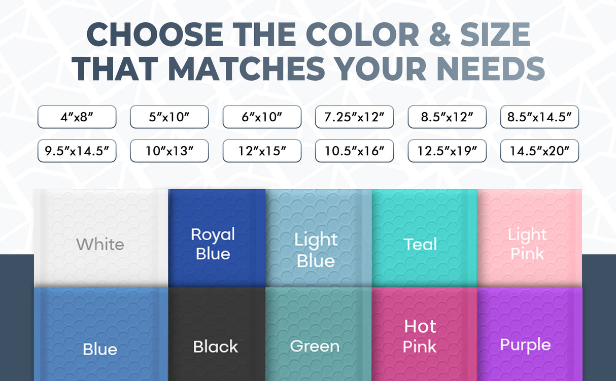 Poly Bubble Mailers – Padded Envelopes – All Sizes & Colors