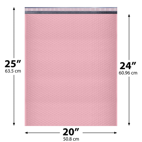 20x25 Light pink poly bubble mailer — #10 self-seal padded shipping envelope, 50 pack