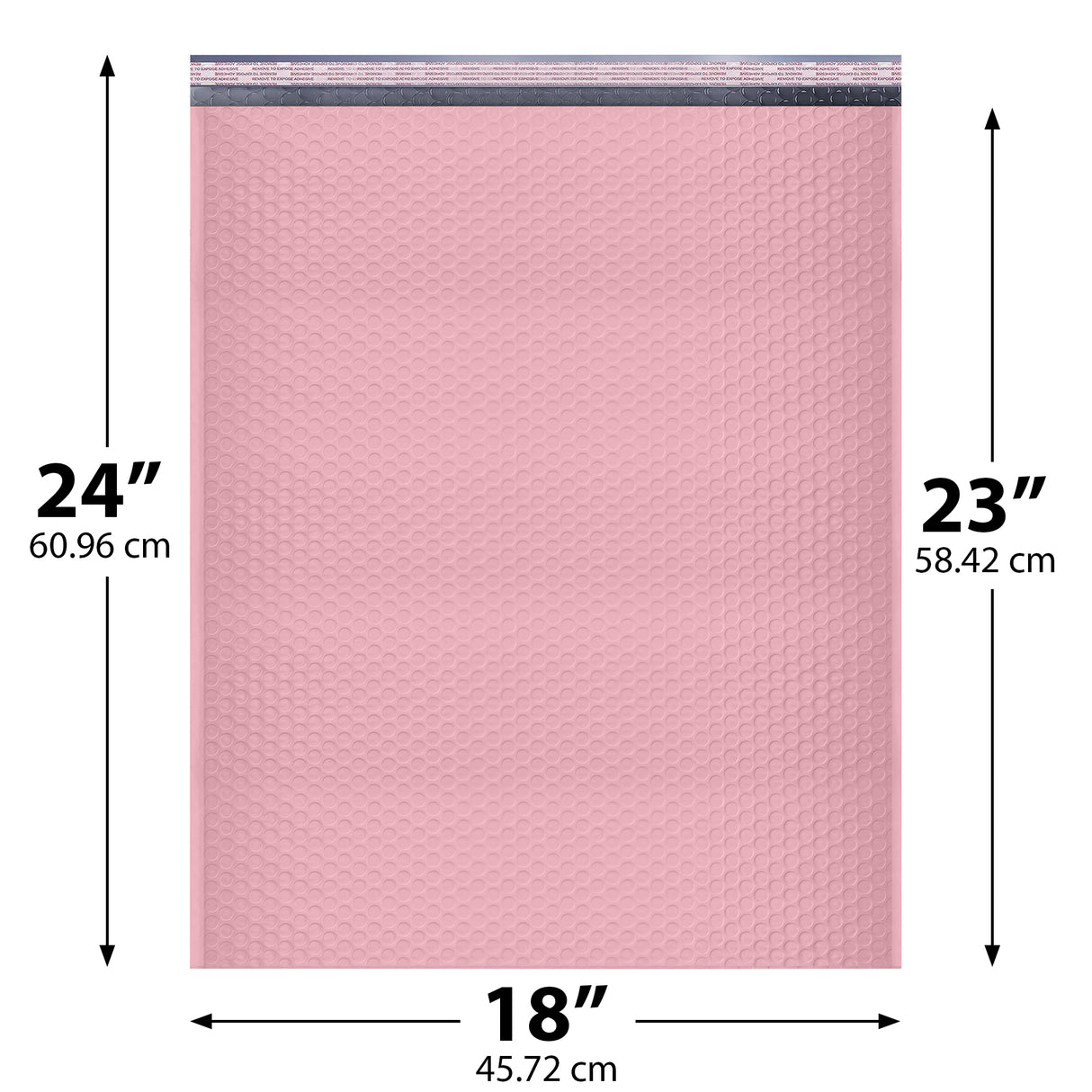 18x24 Light Pink poly bubble mailer — #9 self-seal padded envelope, 50 pack
