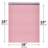 18x24 Light Pink poly bubble mailer — #9 self-seal padded envelope, 50 pack