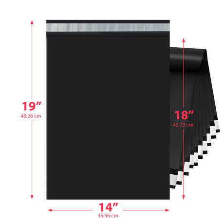 Black Poly Mailer 14x19 – Self-Sealing Plastic Shipping Bag