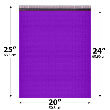 20x25 Purple poly bubble mailer — #10 self-seal padded shipping envelope, 50 pack