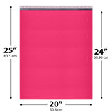 20x25 Hot pink poly bubble mailer — #10 self-seal padded shipping envelope, 50 pack