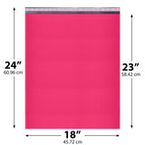18x24 Hot Pink poly bubble mailer — #9 self-seal padded envelope, 50 pack