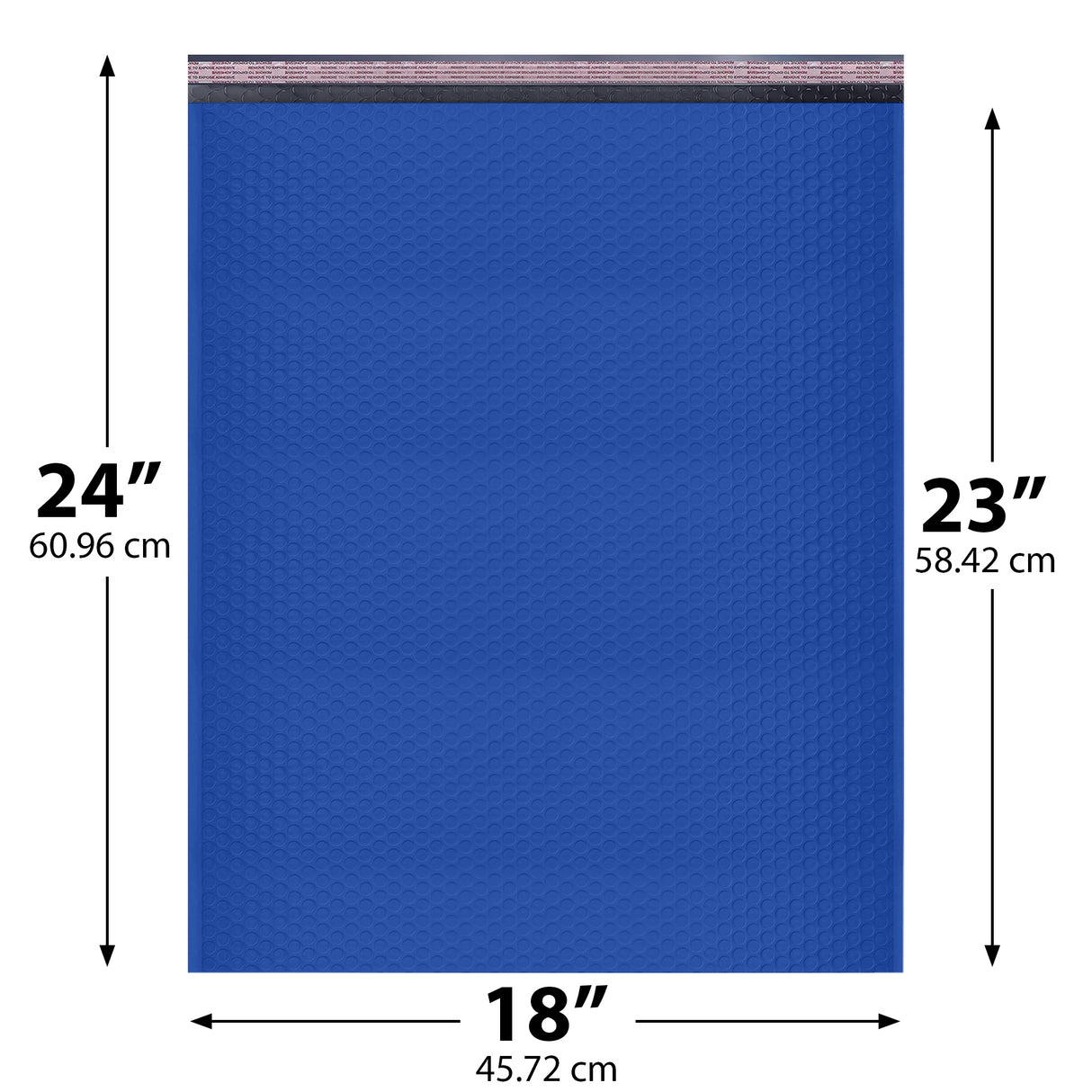 18x24 Royal Blue poly bubble mailer — #9 self-seal padded envelope, 50 pack