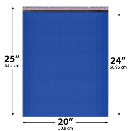20x25 Royal blue poly bubble mailer — #10 self-seal padded shipping envelope, 50 pack