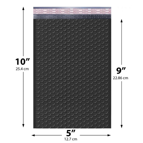 5x10 Black poly bubble mailer — #00 self-seal padded envelope, 250 pack