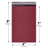 4x8 Burgundy (maroon) poly bubble mailer — #000 self-seal padded envelope, 500 pack