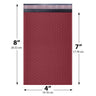 4x8 Burgundy (maroon) poly bubble mailer — #000 self-seal padded envelope, 500 pack