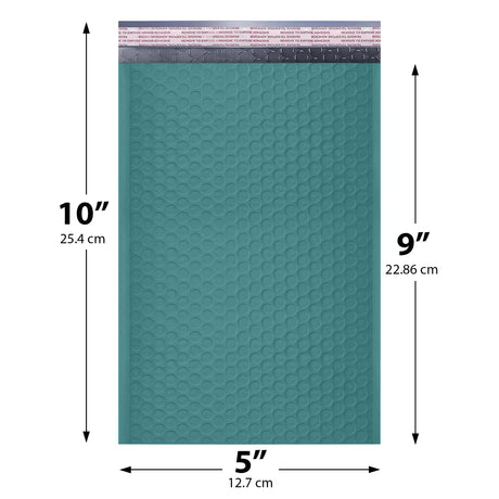 5x10 Green poly bubble mailer — #00 self-seal padded envelope, 250 pack