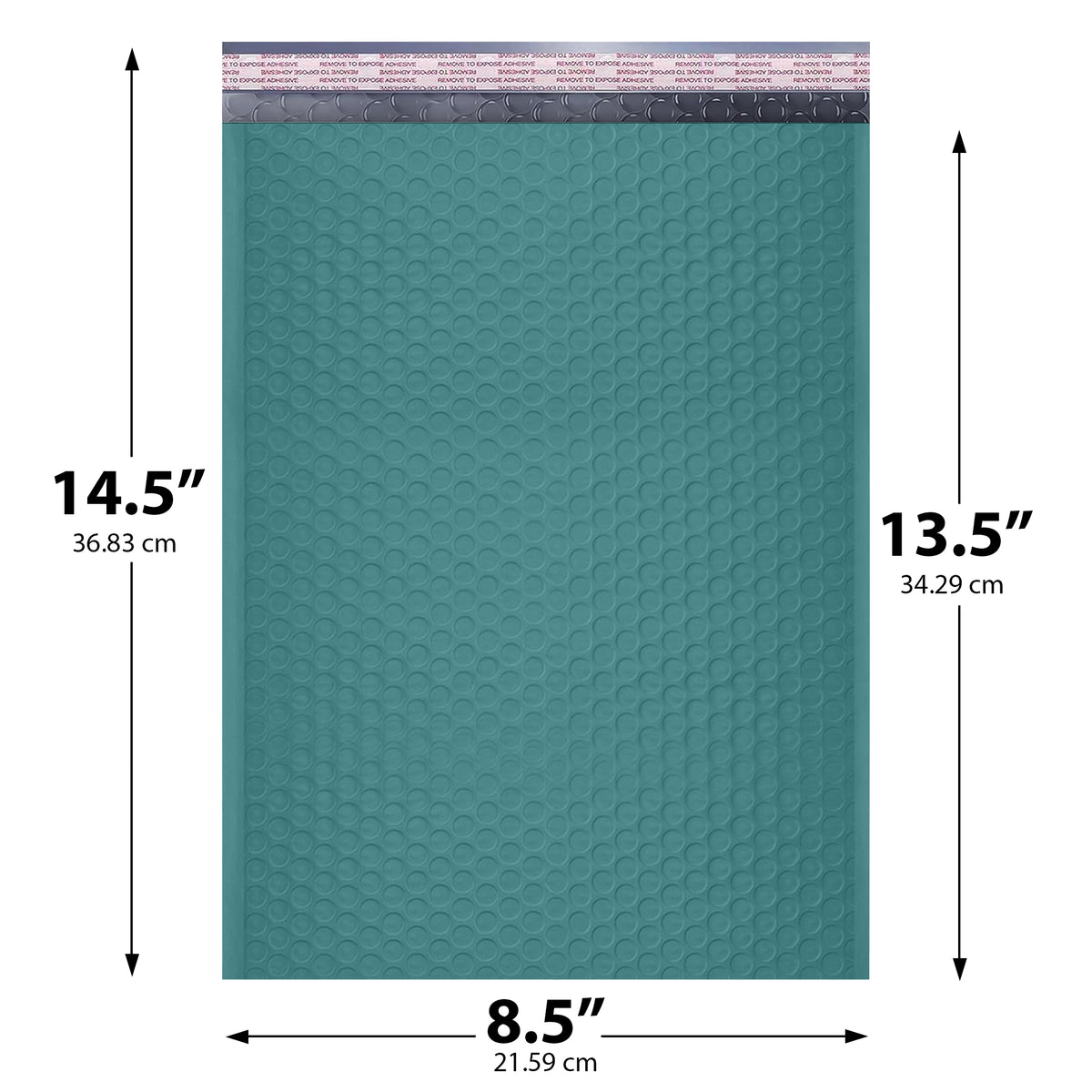 8.5x14.5 Green poly bubble mailer — #3 self-seal padded envelope, 100 pack