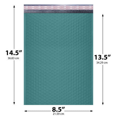 8.5x14.5 Green poly bubble mailer — #3 self-seal padded envelope, 100 pack