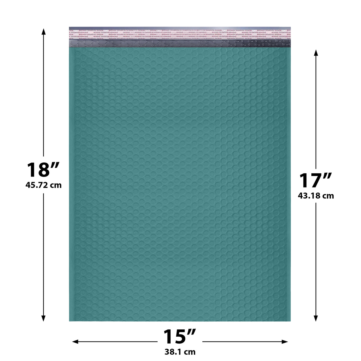 15x18 Green poly bubble mailer — #8 self-seal padded envelope, 50 pack